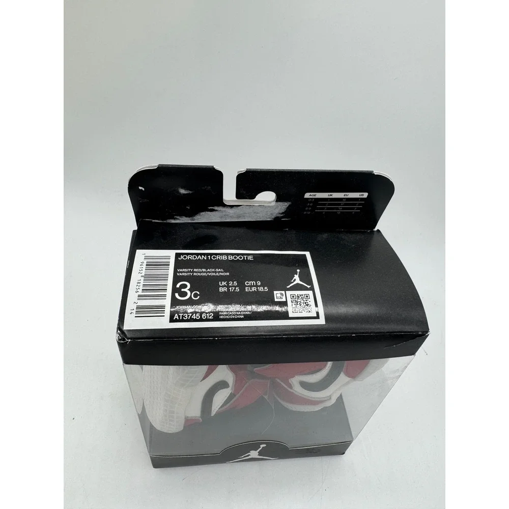 Jordan 1 Crib Bootie red lost and found AT3745-612 Size‎ 3c Infant Shoes